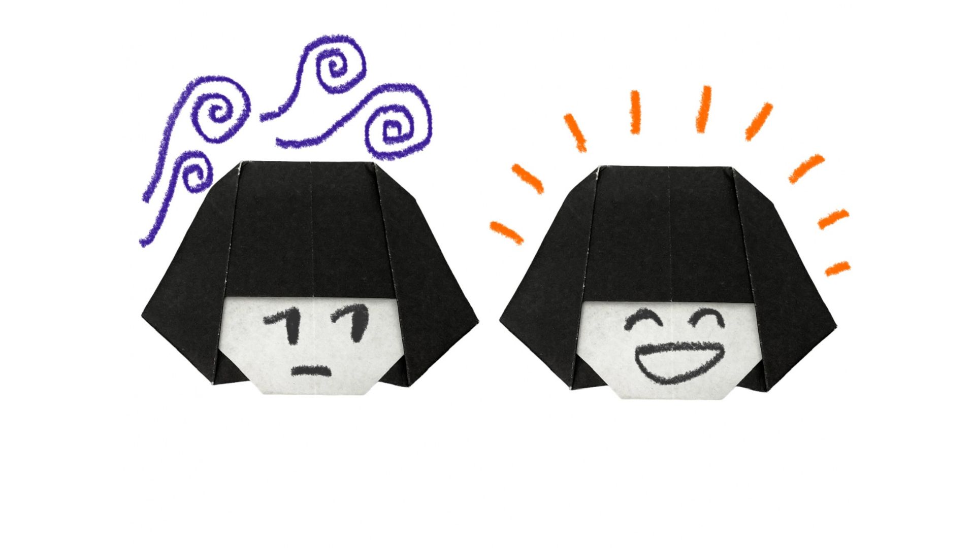 ポジティブ・ネガティブのイラスト